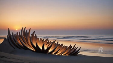 Arts numériques intitulée "Sand flowers" par Artynkom, Œuvre d'art originale, Impression numérique