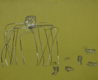 Painting titled "spider" by Yogeeta, Original Artwork, Acrylic