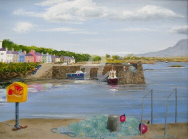 Painting titled "'Fishing Nets on th…" by Yvonne King, Original Artwork