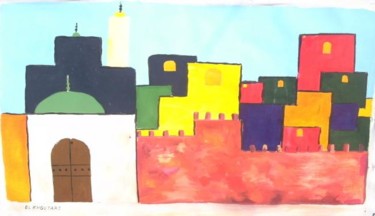 Peinture intitulée "ville.jpg" par Zakaria, Œuvre d'art originale, Huile