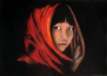 Painting titled "Ewa...enfant du Cam…" by Isabelle Nicolazzo - Zazou, Original Artwork, Other