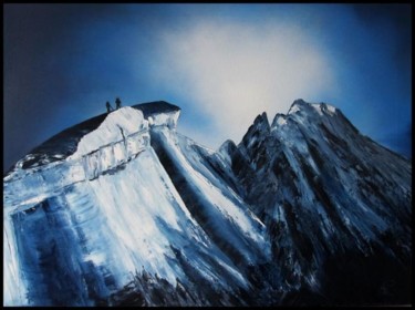 Peinture intitulée "Sur le sommet" par Isabelle Nicolazzo - Zazou, Œuvre d'art originale, Huile