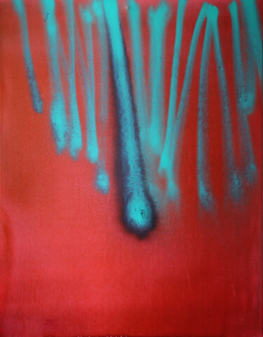 Painting titled "GLOWING REDNESS - M…" by Evgenia Makarova, Original Artwork, Acrylic Mounted on Wood Stretcher frame