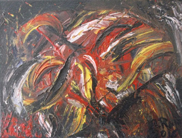 Painting titled "Le danseur de flame…" by A. Ruiz, Original Artwork, Acrylic
