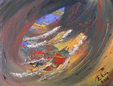 Peinture intitulée "La grotte oubliée" par A. Ruiz, Œuvre d'art originale, Acrylique