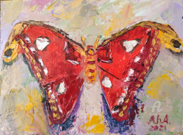 Painting titled "Butterfly" by Elena Gridneva, Original Artwork, Oil