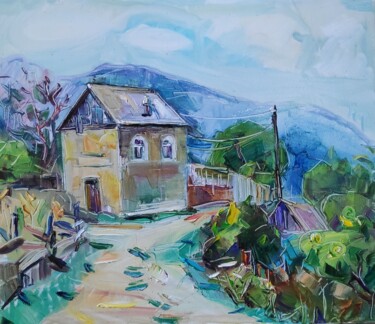Peinture intitulée "Village" par Arus Pashikyan, Œuvre d'art originale, Huile