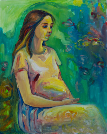 Картина под названием "Motherhood" - Arus Pashikyan, Подлинное произведение искусства, Масло