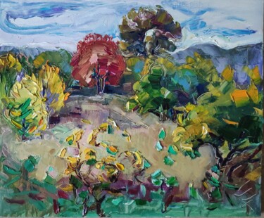 Картина под названием "Autumne" - Arus Pashikyan, Подлинное произведение искусства, Масло Установлен на Деревянная рама для…