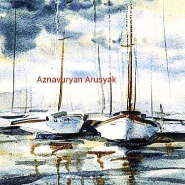 Schilderij getiteld "Корабли" door Arusyak Aznauryan, Origineel Kunstwerk, Tabel kunst