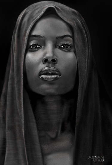 Digitale Kunst mit dem Titel "Nubienne" von Aryaneire, Original-Kunstwerk