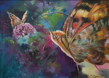 Painting titled "Schmetterling" by Aryanpalet, Original Artwork, Oil