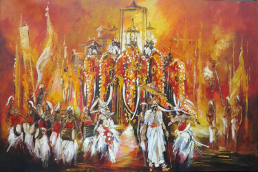 Pittura intitolato "A Majestic Movement" da Aryawansa Kumarasinghe, Opera d'arte originale, Acrilico Montato su Telaio per b…