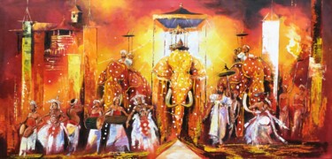 Schilderij getiteld "A Peaceful Flame" door Aryawansa Kumarasinghe, Origineel Kunstwerk, Acryl Gemonteerd op Frame voor hout…
