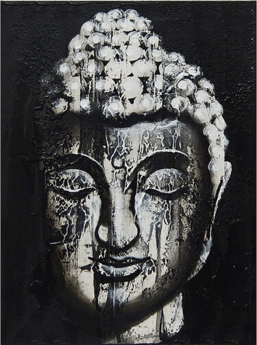 Pintura titulada "As the Lotus Floats" por Aryawansa Kumarasinghe, Obra de arte original, Acrílico Montado en Bastidor de ca…