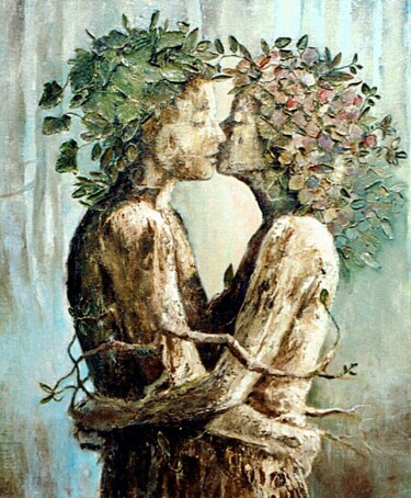 Painting titled "Rooted Passion" by Aryawansa Kumarasinghe, Original Artwork, Acrylic Mounted on Wood Stretcher frame