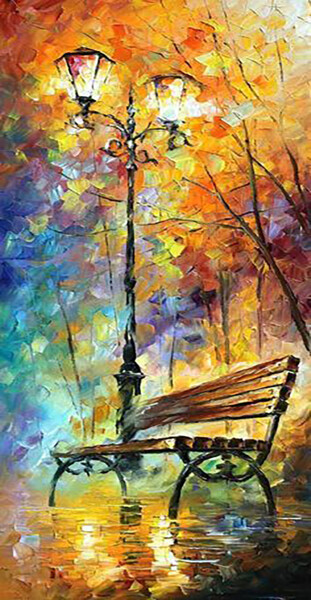 Painting titled "The Colors of Autumn" by Aryawansa Kumarasinghe, Original Artwork, Acrylic Mounted on Wood Stretcher frame