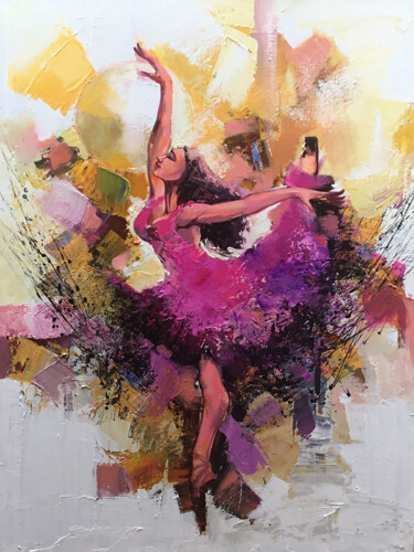 Pintura titulada "Dancing Cares Away" por Aryawansa Kumarasinghe, Obra de arte original, Acrílico Montado en Bastidor de cam…