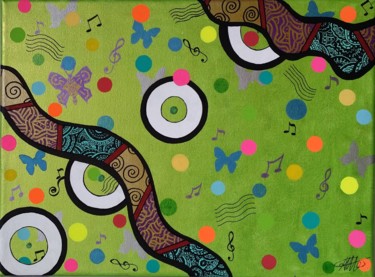 Картина под названием "Swing Butterfly" - Arz Bleuzvenn, Подлинное произведение искусства, Акрил