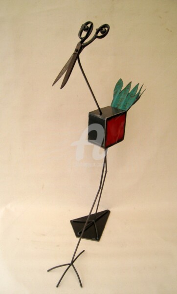 Sculpture intitulée "Oiseau binocle" par Arzel, Œuvre d'art originale