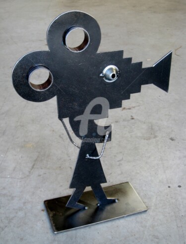 Sculpture intitulée "Trophée caméra" par Arzel, Œuvre d'art originale