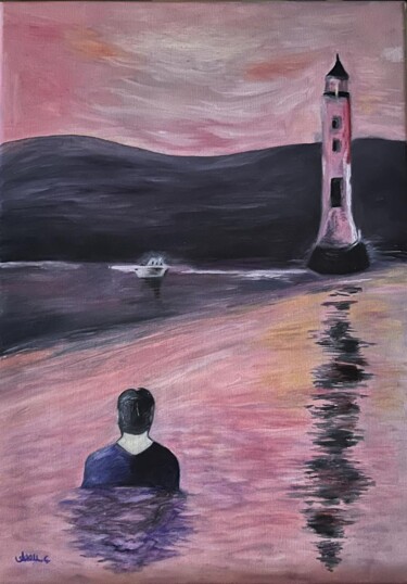 Malerei mit dem Titel "Pink Peace" von Arzu Çevikalp, Original-Kunstwerk, Öl