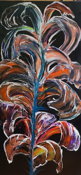 Pittura intitolato "Foglie a colori" da As'Art, Opera d'arte originale, Acrilico
