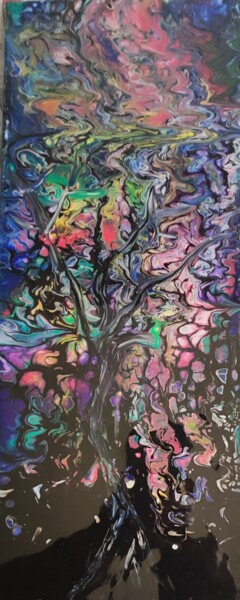 Painting titled "L'albero dei colori…" by As'Art, Original Artwork, Acrylic