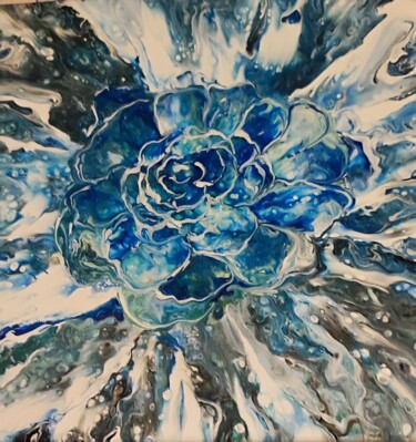 Pittura intitolato "Una rosa blu. Tela…" da As'Art, Opera d'arte originale, Acrilico Montato su Telaio per barella in legno