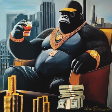 Картина под названием "Власть и деньги" - Ася Дьяченко, Подлинное произведение искусства, Масло