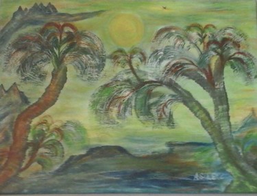 Painting titled "Hawaï" by Azzeddine Salek, Original Artwork