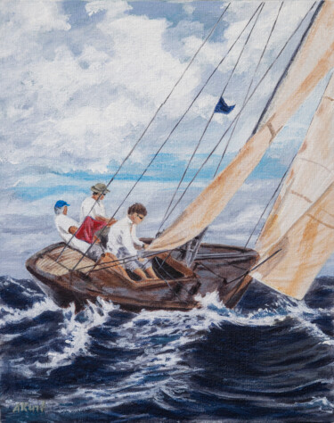 Peinture intitulée "Fresh wind" par Asan Kurtmalaiev, Œuvre d'art originale, Acrylique Monté sur Carton