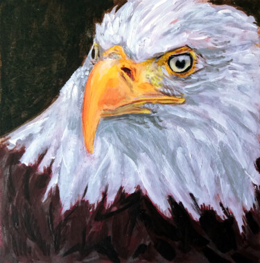Peinture intitulée "Bald Eagle" par Asan Kurtmalaiev, Œuvre d'art originale, Acrylique