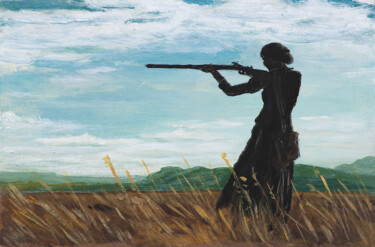 Картина под названием "The frontier woman" - Asan Kurtmalaiev, Подлинное произведение искусства, Акрил