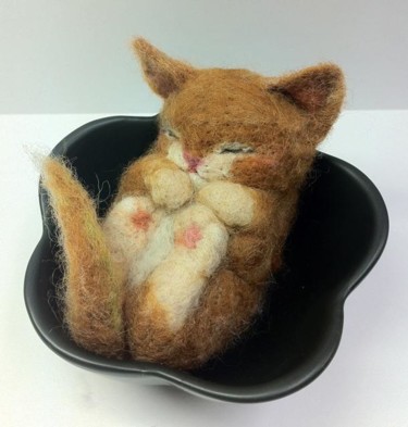 Pintura titulada "cats_in_cups03-A.jpg" por Asari Fukushima, Obra de arte original
