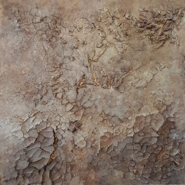 Peinture intitulée "De terre et d'or" par Ascha, Œuvre d'art originale, Acrylique Monté sur Châssis en bois