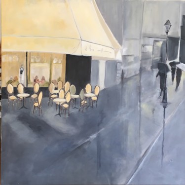 Malerei mit dem Titel "Café parisien" von Anne-Sophie Schneiter, Original-Kunstwerk, Acryl