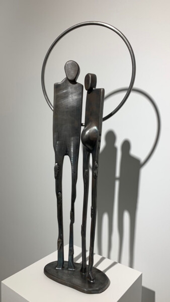 Skulptur mit dem Titel "Pregnant Woman and…" von Ase, Original-Kunstwerk, Metalle
