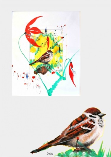 "kuşlar" başlıklı Tablo Ali Senger tarafından, Orijinal sanat, Suluboya