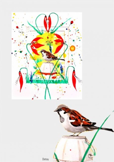 "kuşlar" başlıklı Tablo Ali Senger tarafından, Orijinal sanat, Suluboya