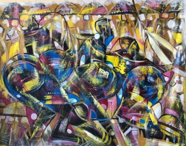 Painting titled "Mapuka dance" by Asenior, Original Artwork, Acrylic