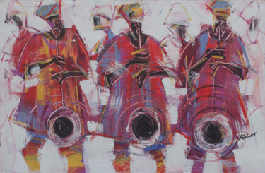 Schilderij getiteld "Horn blowers" door Asenior, Origineel Kunstwerk, Acryl