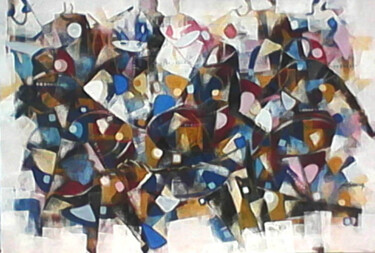 Pintura intitulada "Drum feast" por Asenior, Obras de arte originais, Acrílico