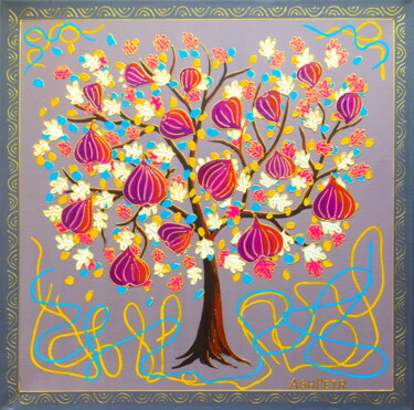 Pintura intitulada "Fig Tree" por Ash Petr (Ashot Petrosyan), Obras de arte originais, Acrílico