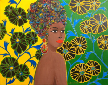 Malerei mit dem Titel "Colorful Africa" von Ash Petr (Ashot Petrosyan), Original-Kunstwerk, Acryl