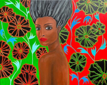 Malerei mit dem Titel "Colorful Africa 2" von Ash Petr (Ashot Petrosyan), Original-Kunstwerk, Acryl