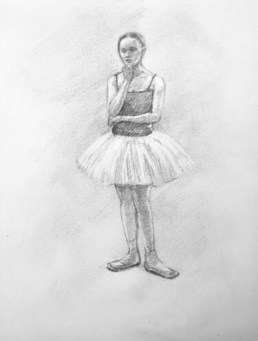 Dibujo titulada "Ballerina in deep t…" por Asha Sudhaker Shenoy, Obra de arte original, Lápiz