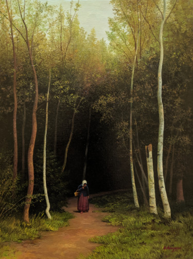 Pittura intitolato "Deep Forest" da Ash Avagyan, Opera d'arte originale, Olio Montato su Telaio per barella in legno