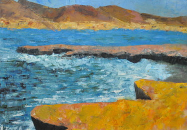 Картина под названием "A coast in Peru" - Asher, Подлинное произведение искусства, Масло Установлен на Деревянная рама для н…