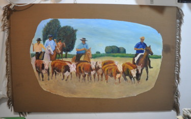 Painting titled "gauchos" by Asher, Original Artwork, Oil